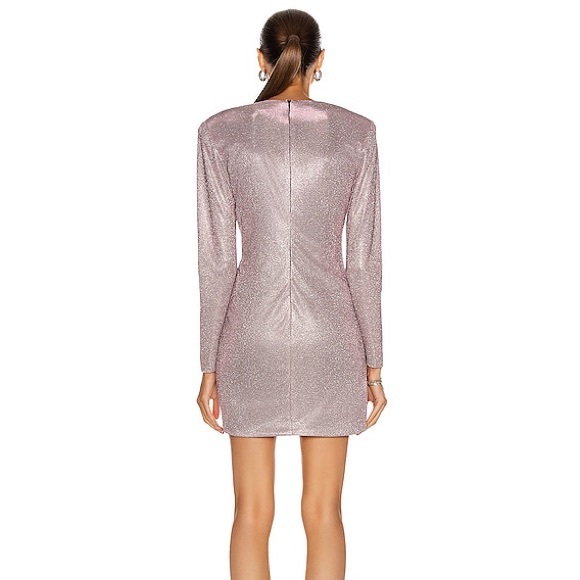 DANIELE CARLOTTA Plunging Wrap Mini Dress in Pink - Picture 2 of 3